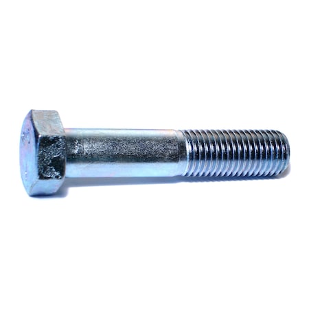 Midwest Fastener Grade 5, 1"-8 Hex Head Cap Screw, Zinc Plated Steel, 5 in L, 10 PK 54415